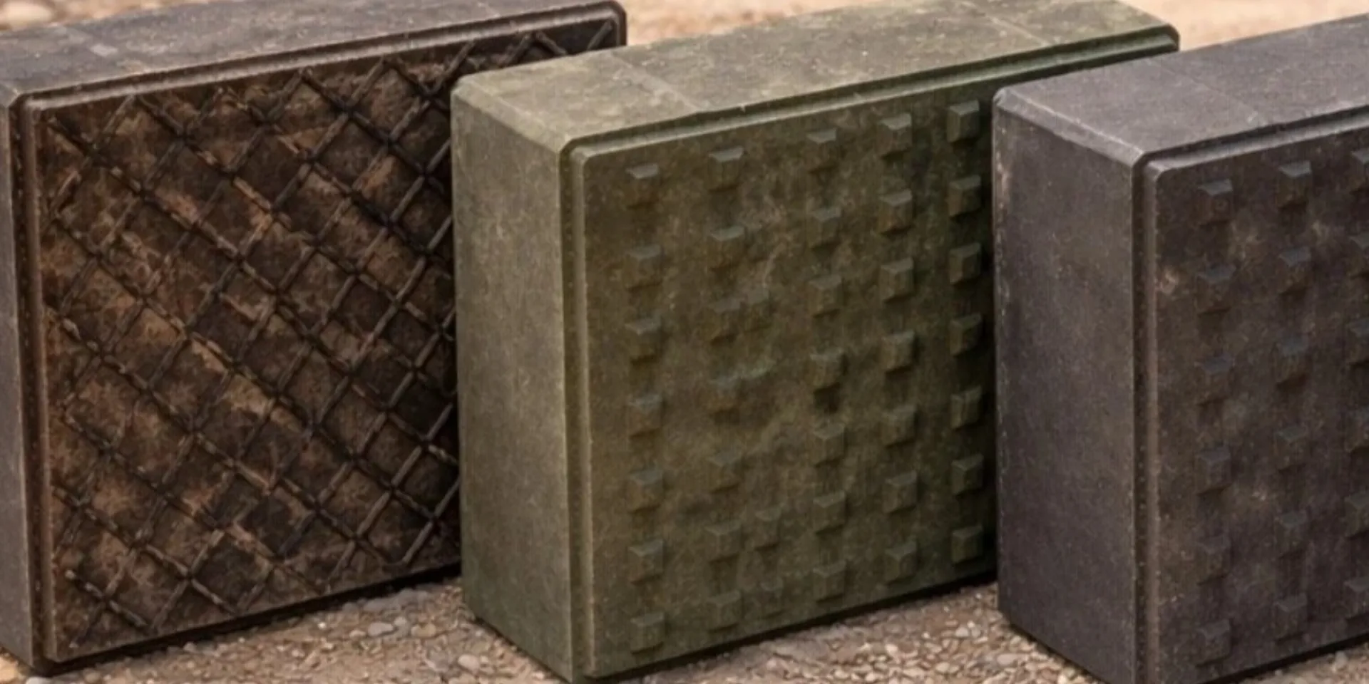 Recycled plastic bricks for construction